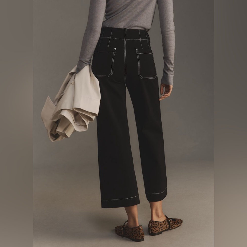 The Colette Cropped Wide-Leg Pants by Maeve: Ponte Contrast Edition - Picture 4 of 4
